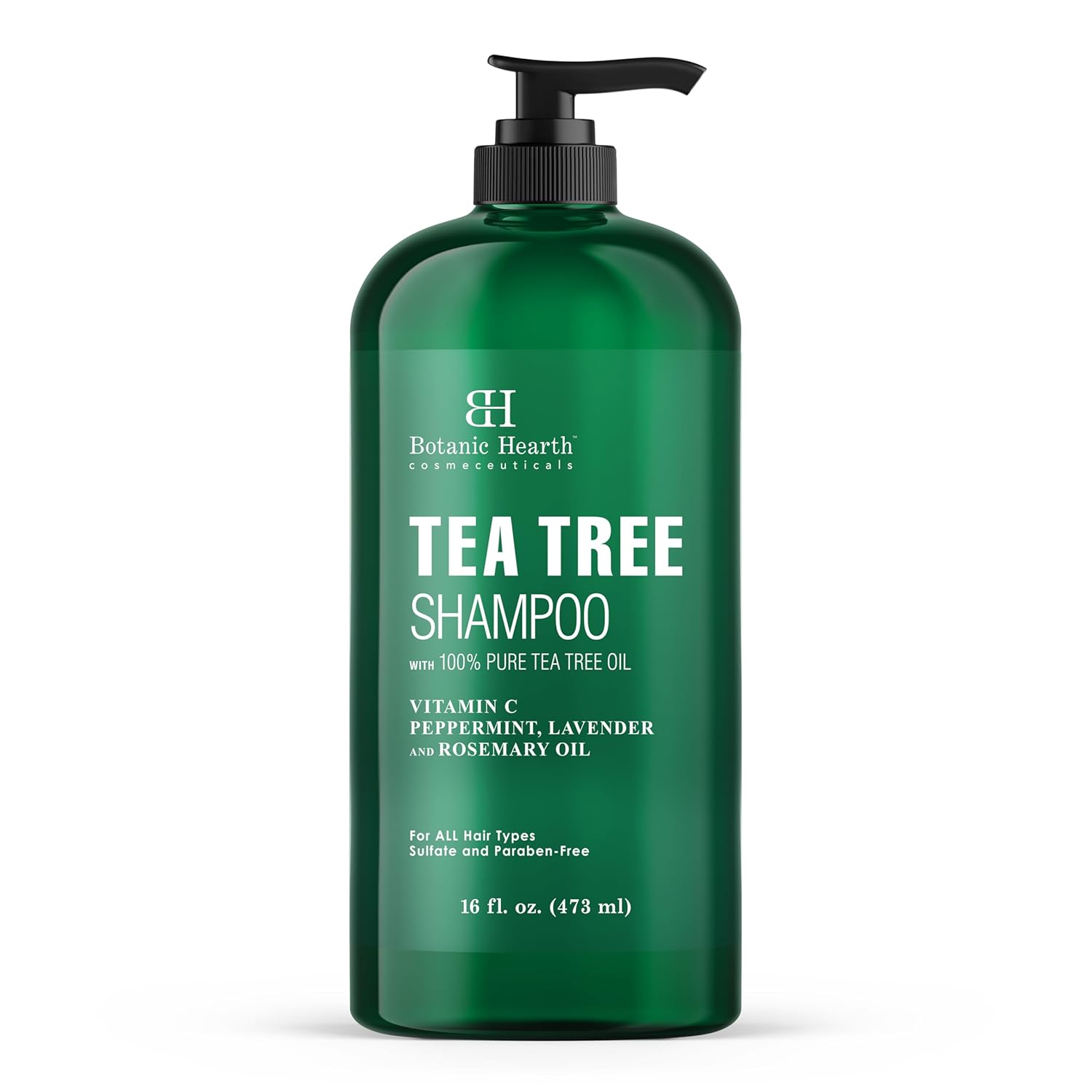 Botanic Hearth Tea Tree Shampoo, Vitamin C, Peppermint, Lavender and Rosemary Oil, Fights Dandruff and Dry Scalp, 16 fl oz