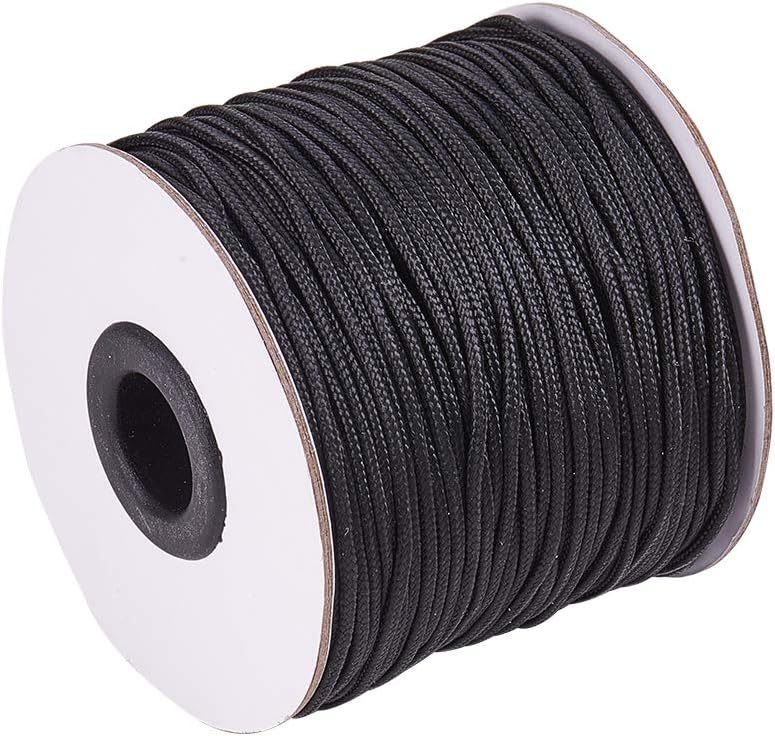 PH PandaHall 1.5mm 100 Yards Black Nylon Cord Wind Chime Cord Replacement Lift Shade Blind String for Windows Roman Rollers Repair Gardening Plant Waist Beading String for Bracelet Lanyard