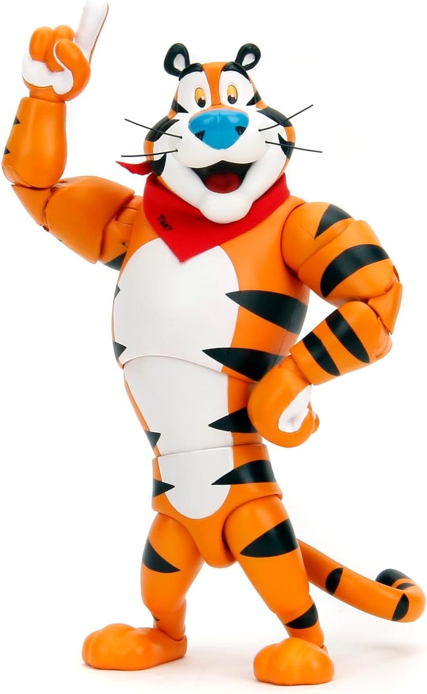 Jada Tony The Tiger Frosted Flakes 6" Action Figure, Highly Articulated, Collectible, Nostalgic Detail, Exclusive Packaging