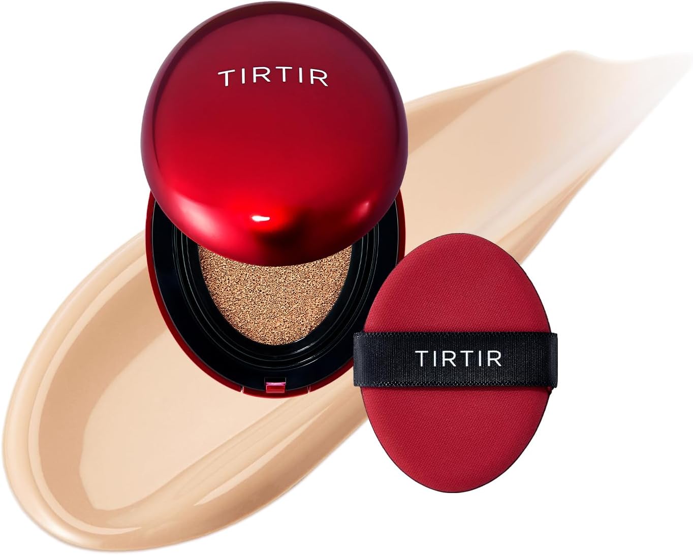 [*Mini Size*] TIRTIR Mask Fit Red Cushion Foundation | Full coverage, Weightless, Skin fit, Satin Glow Finish, Korean Makeup, beauty, Tattoo cover up, Buildable (#23N Sand, 0.15 Fl Oz)