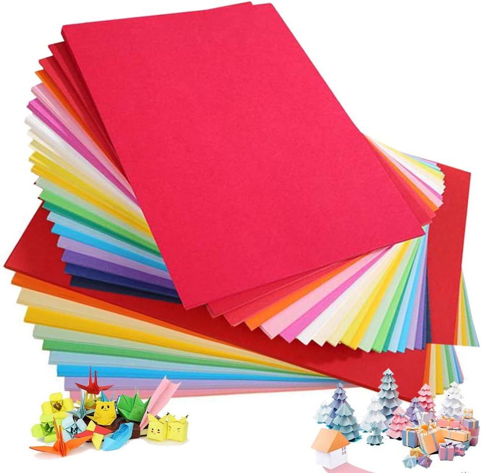 Coloured Card A4, Coloured Paper (Pack of 100 Sheets) 230gm, 20 Assorted Colours Handmade Origami Paper, Craft a4 Card