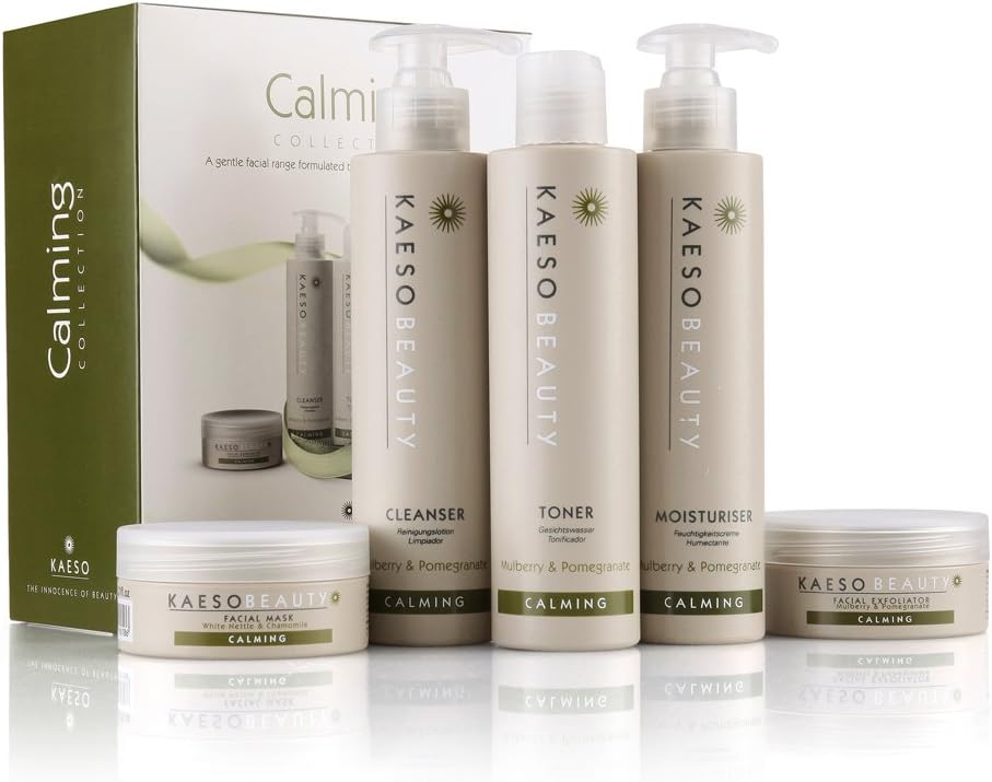 Calming Facial Kit (Includes Calming Mask, Calming Exfoliator, Calming Cleanser, Calming Toner & Calming Moisture) by Kaeso Beauty