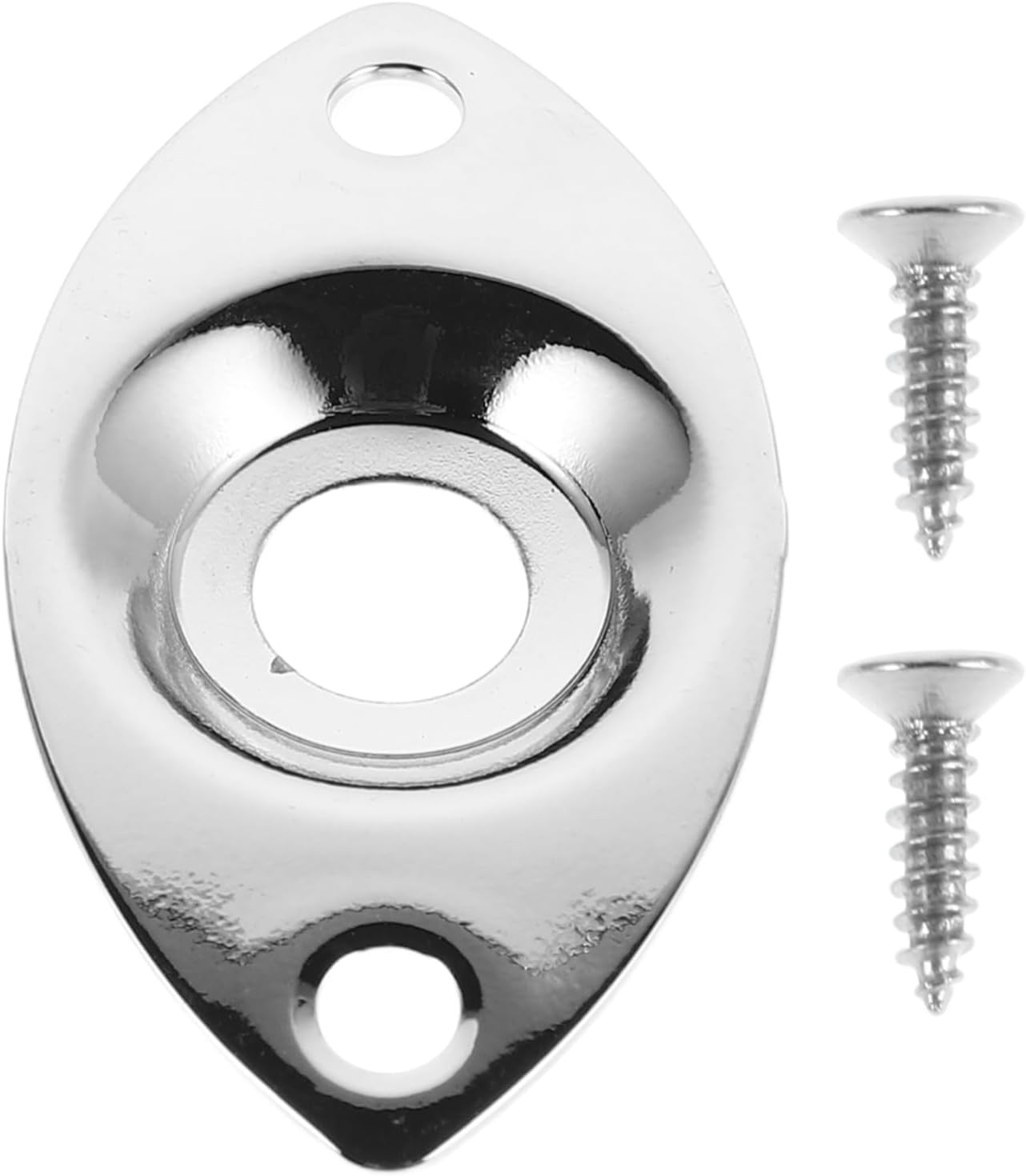 ERINGOGO 1 Set Metal Guitar Jack Plate for Electric Guitar Bass Durable Socket Cover with Easy Installation Chrome Finish for Enhanced Protection Against Debris
