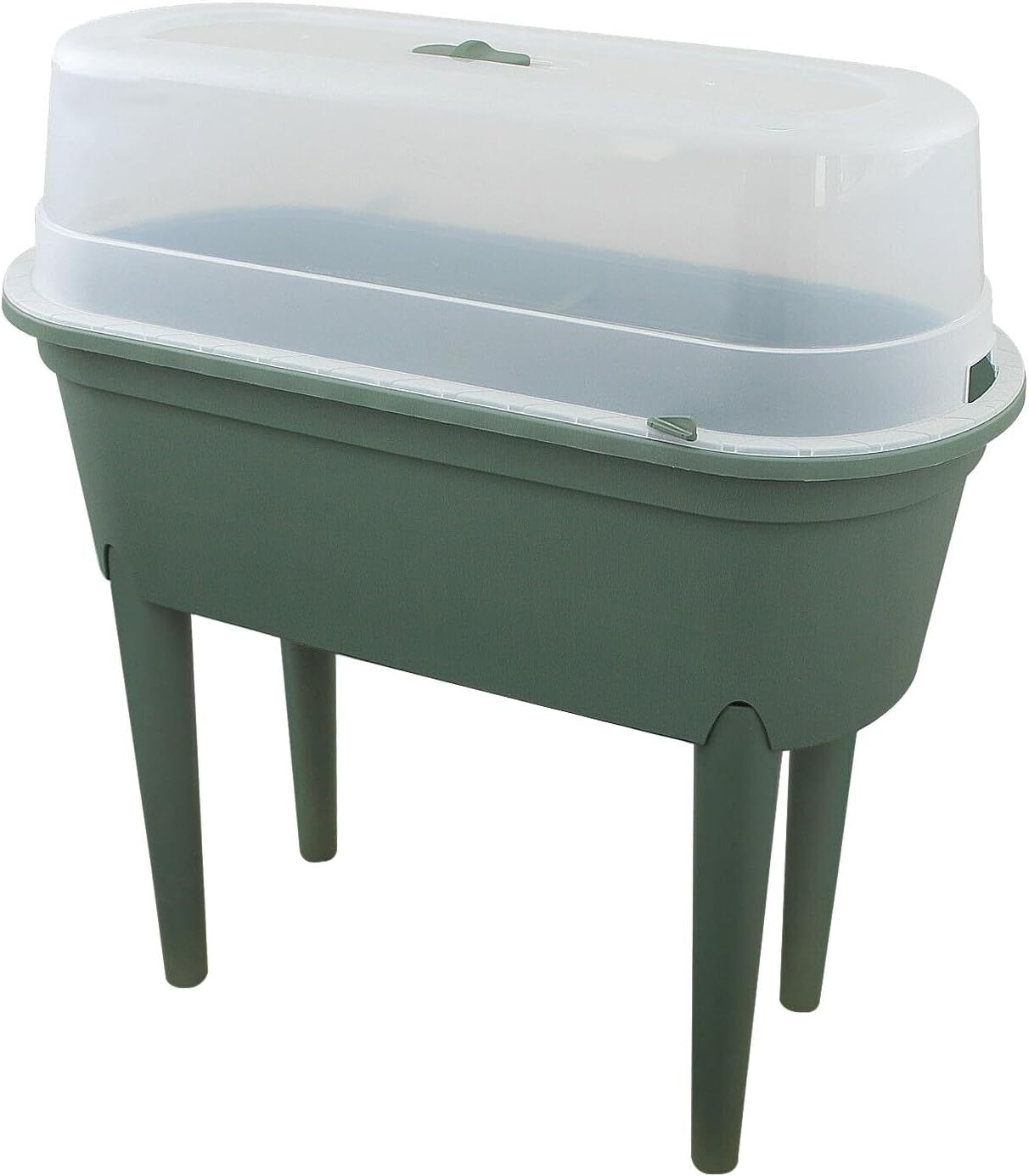 GEEZY Raised Garden Bed Planter Box Outdoor Patio Greenhouse Flower Vegetable Grow Box with Lid & Legs Green - Durable, Portable & Versatile Planter for Small Spaces & Easy Planting & Care