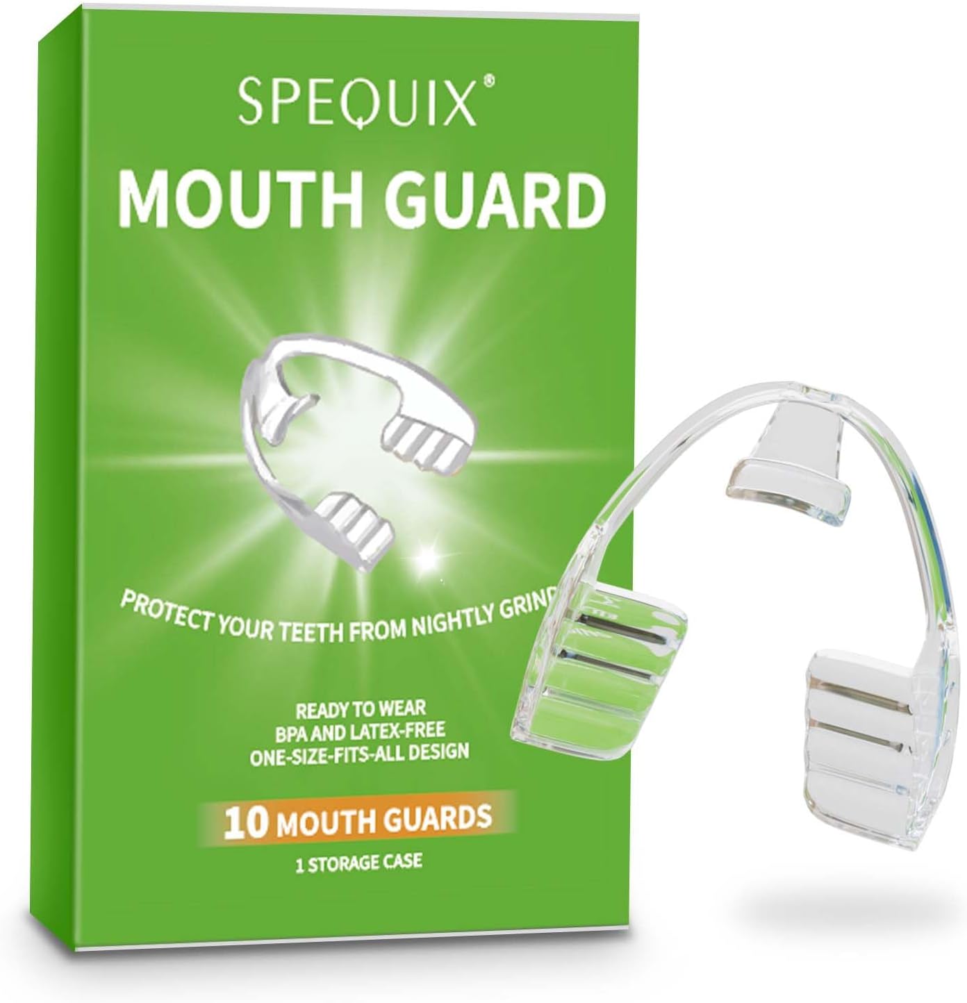 Mouth Guard for Grinding Teeth at Night, 10-Pack Night Guards for Teeth Grinding Comfortable Fit, Universal Size, Individually Wrapped, BPA-Free