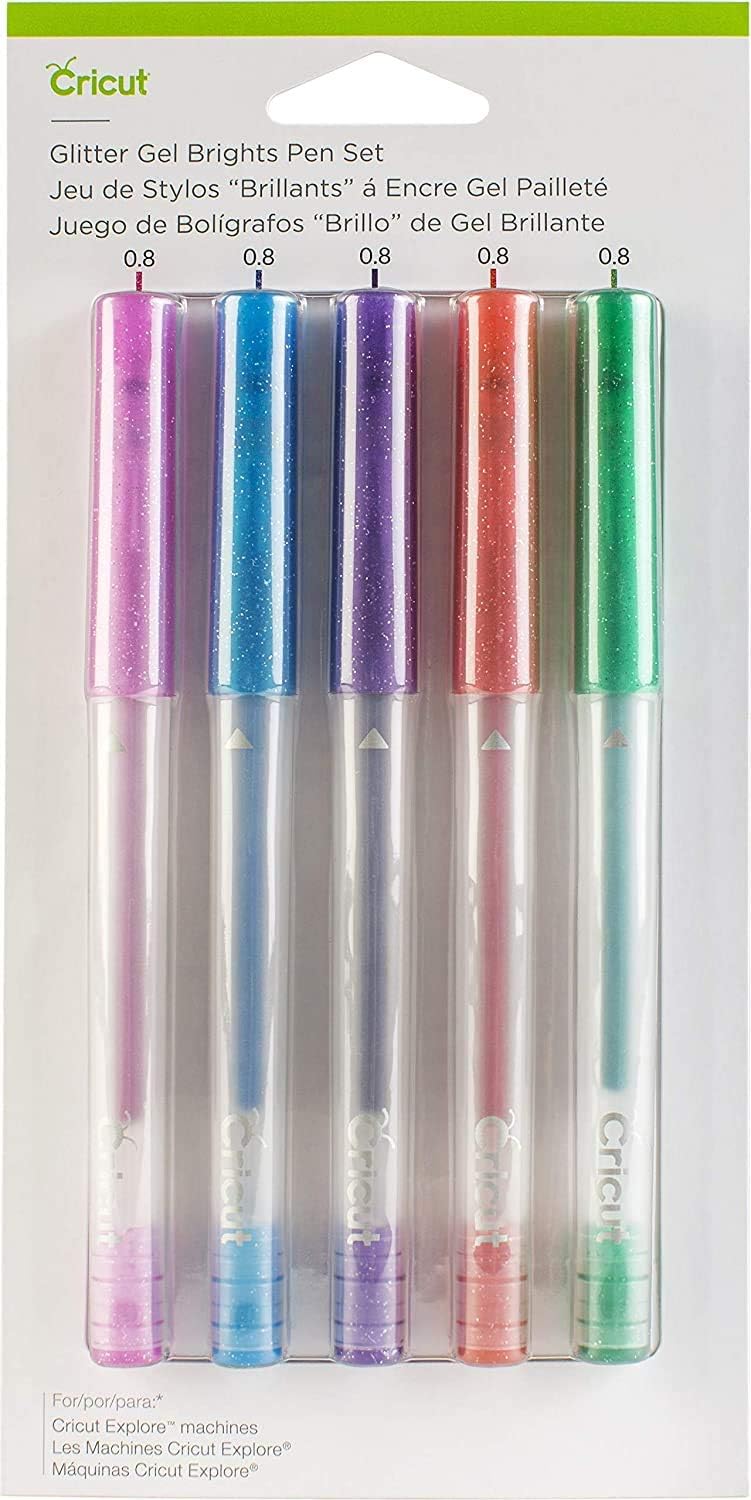 Cricut Glitter Gel Basics Pen Set, 5 Pack,