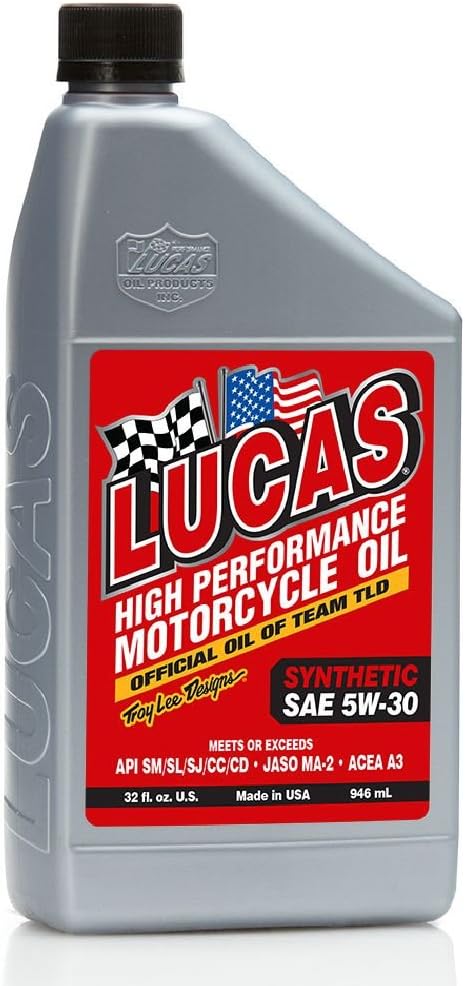 Lucas Oil 10706 SAE 5W-30 Synthetic Motorcycle Oil, 946 ml