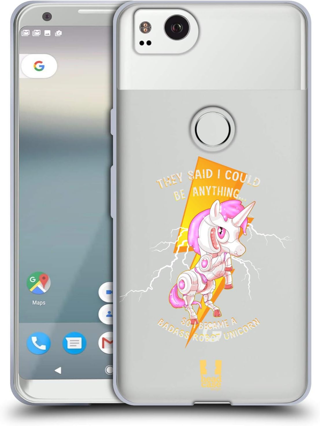 Head Case Designs Robot Unicorn Cute Giant Robots Soft Gel Case Compatible With Google Pixel 2