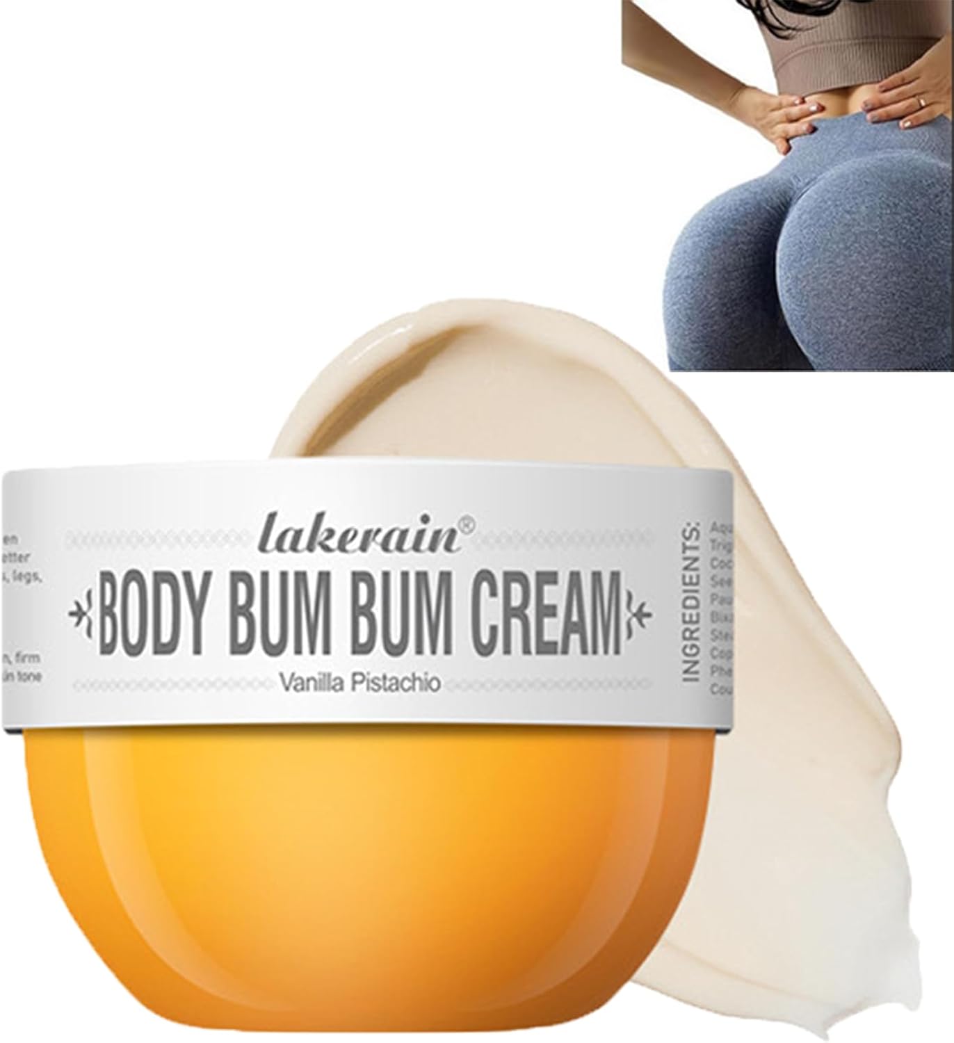 Hip Care Cream,Yi Brazilian Bum Cream，Buttock cream，Moisturizing Tightening Body Bum Cream, Moisturizing Firming Body Massager Gel Caramel Vanilla Floral Butt Care 80ml
