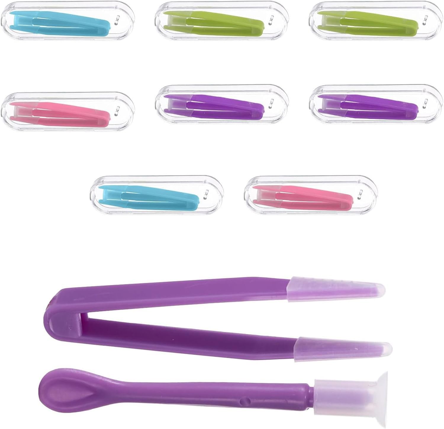 BRITECO 8Pcs Contact Lens Applicator Kit, Portable Contact Lens Remover Tools with Tweezers & Suction Stick, Storage Case Included - Ideal for Travel and Daily Use