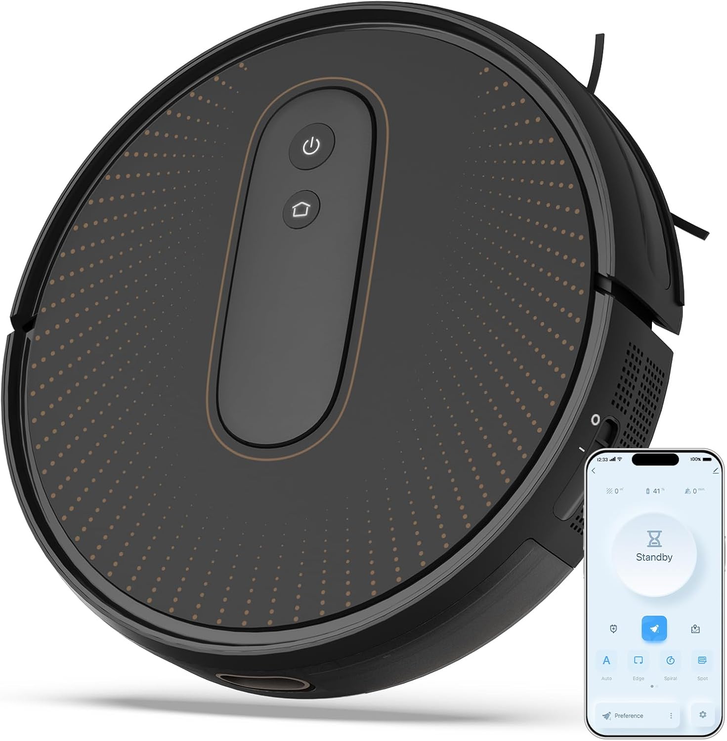 AIRROBO Robot Vacuums with 2800Pa Suction, 3-inch Slim Body, Gyroscope Navigation, Remote & App Control, 600ML Dustbin, Automatic Recharge