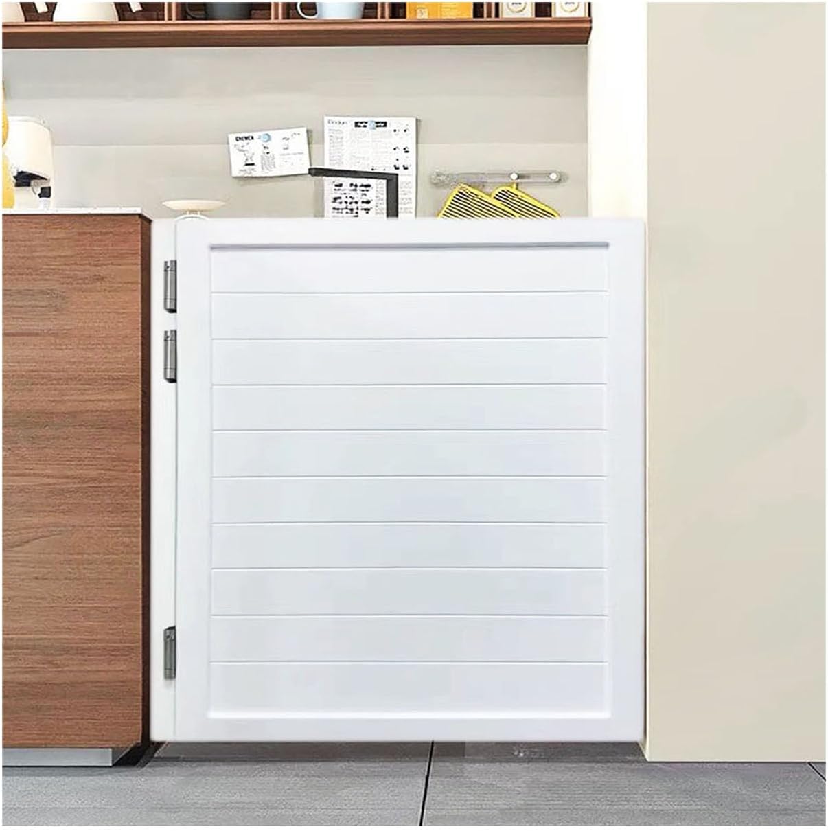 Cafe Doors Pine Wood Saloon Door Includes Hinges, 35.4x35.4in White Pine Finished Swinging Door for Shop Entrance Partition