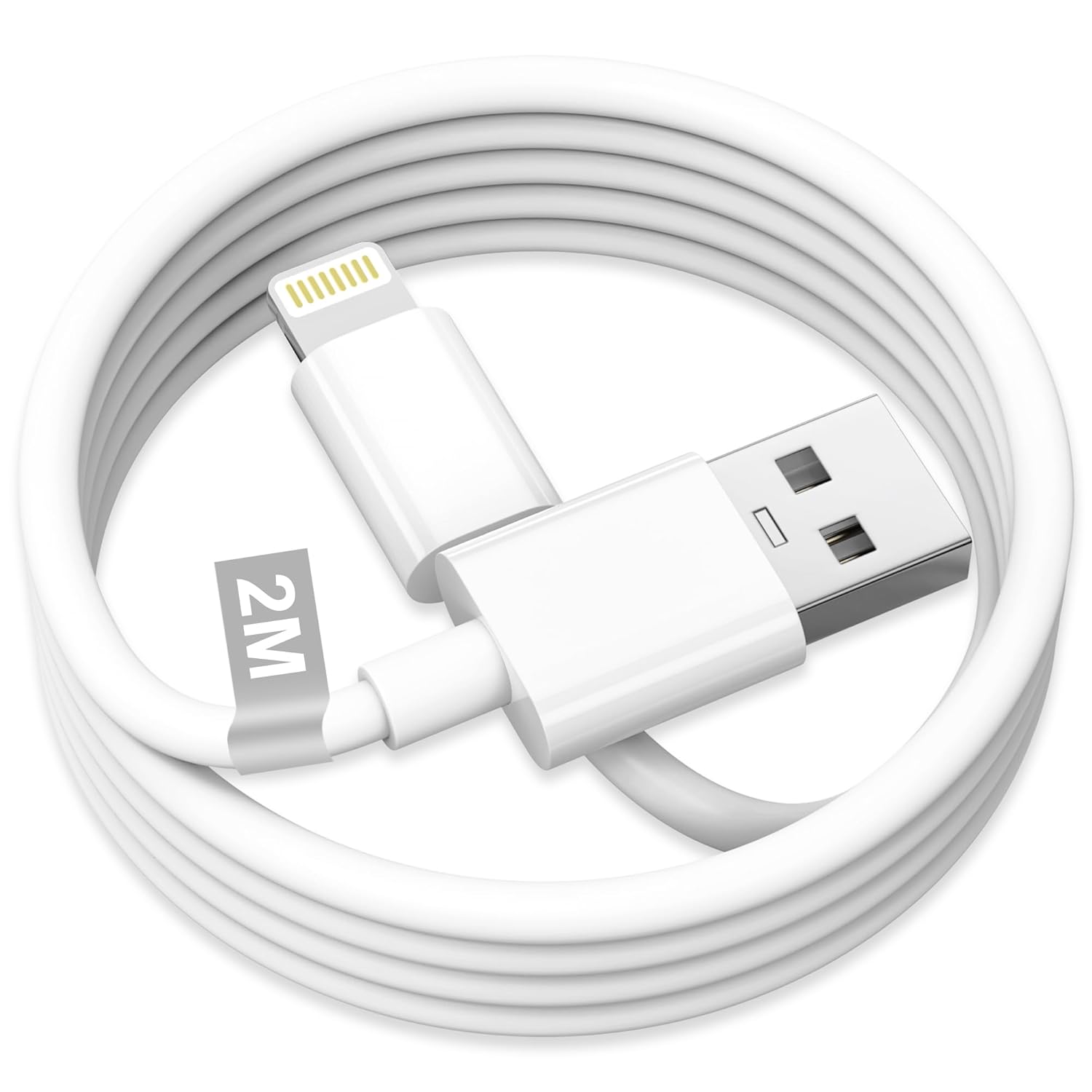 iPhone Charger Cable 2M [MFi Certified], Lightning Cable 2M Long USB to Lightning Cable Fast Charging Cable iphone Lead Wire for Apple iPhone 14/14 Pro Max/14 Plus/13/12 Mini/11 Pro Max/XS/XR/8/iPad