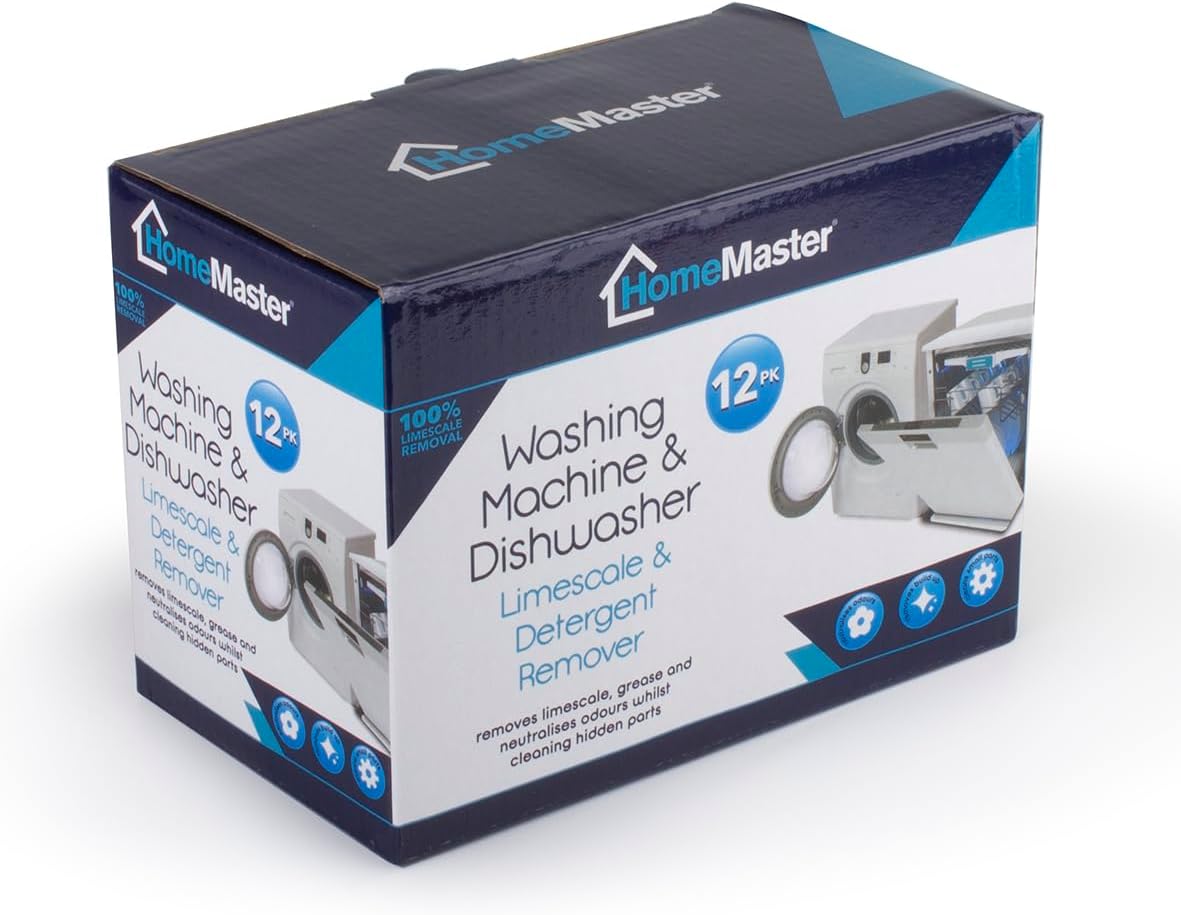 Limescale & Detergent Remover for All Washing Machine & Dishwashers by Home Master - 12 applications