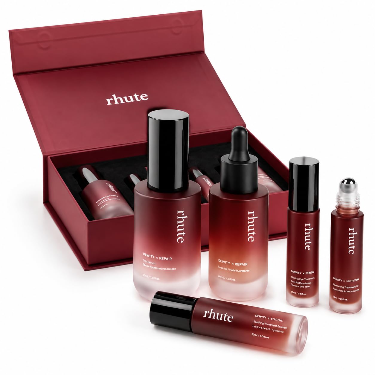 5PC Rhute Hair Serum,Lightweight Non-Greasy Hair & Scalp Care Serum for All Hair Types,Refreshing Hydration for Fuller-Looking Hair.