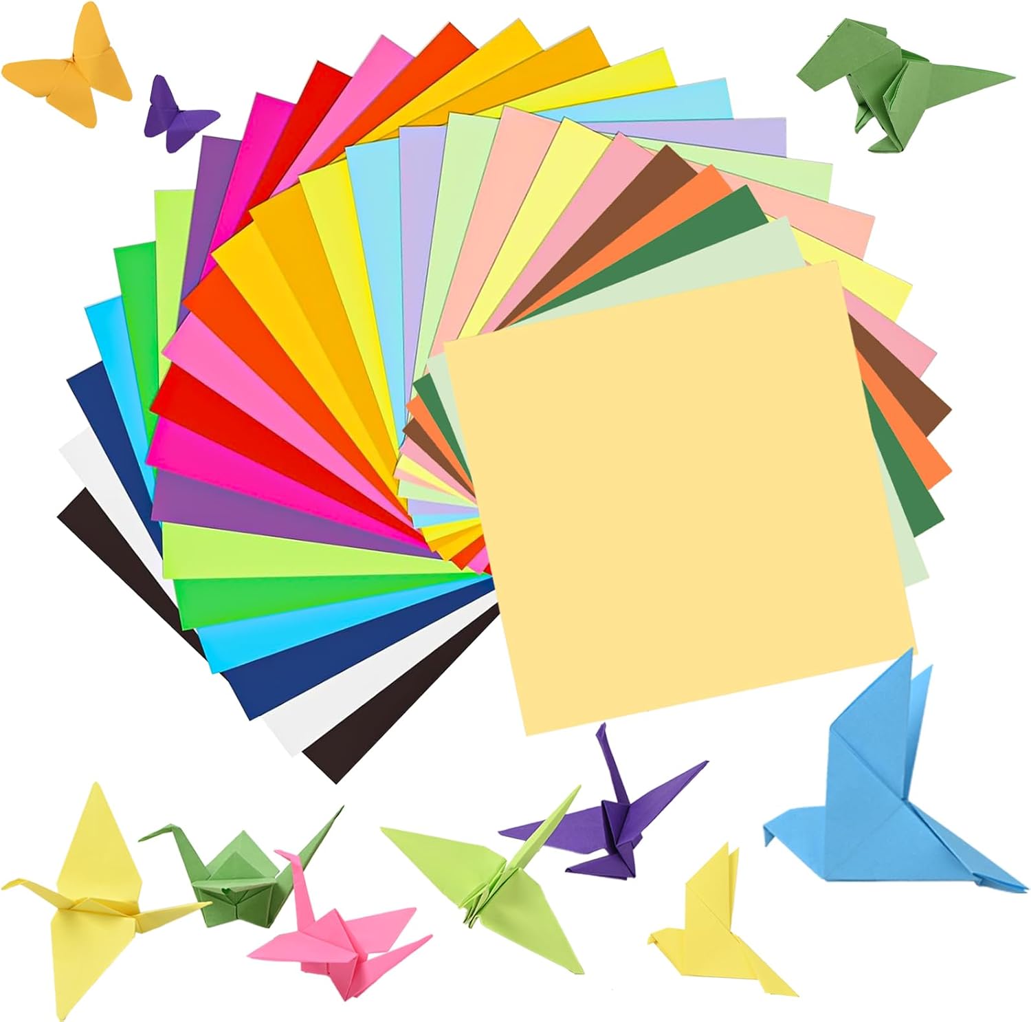 300 Sheets Origami Paper, 25 Colors Origami Paper 6x6, Double Sided Color 6" Square Oragami Paper for Scrapbook Decor, Folding Crafts Kids DIY School Arts Crafts