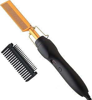 Electric Ceramic Hair Straightener and Curling Iron - Heat Pressing Flat Iron Curlers, Portable Anti-Scald Design for Wigs, Beards, and Travel Use