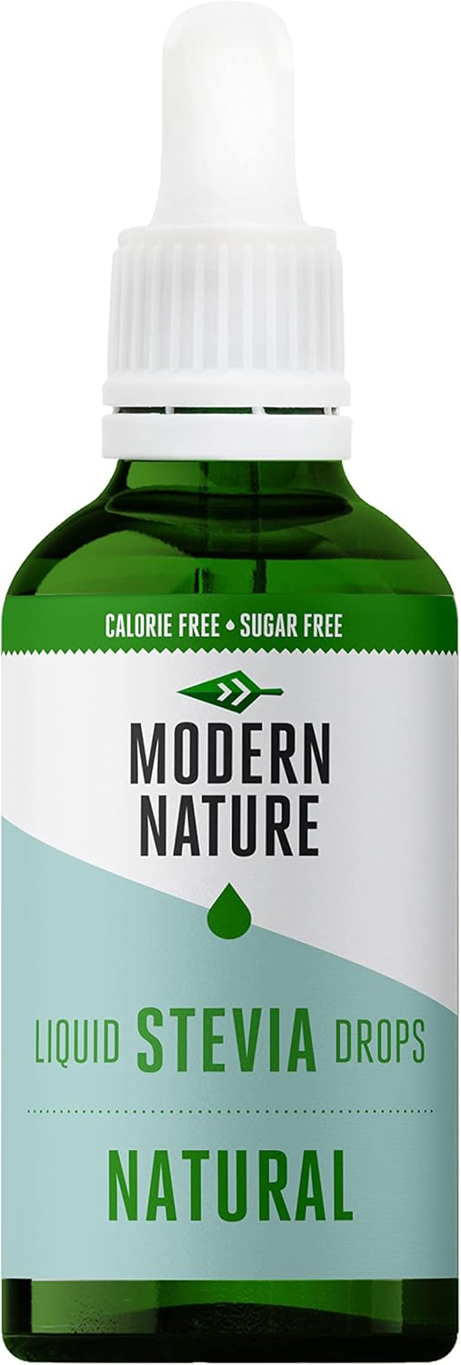 Modern Nature Natural Flavour Drops - Liquid Stevia Drops Sweetner - Zero Calorie Sugar Free Coffee Syrup Alternative – For Flavoured Coffee, Protein Powder, Yoghurt, Tea – Vegan, Keto Sweetener 100ml