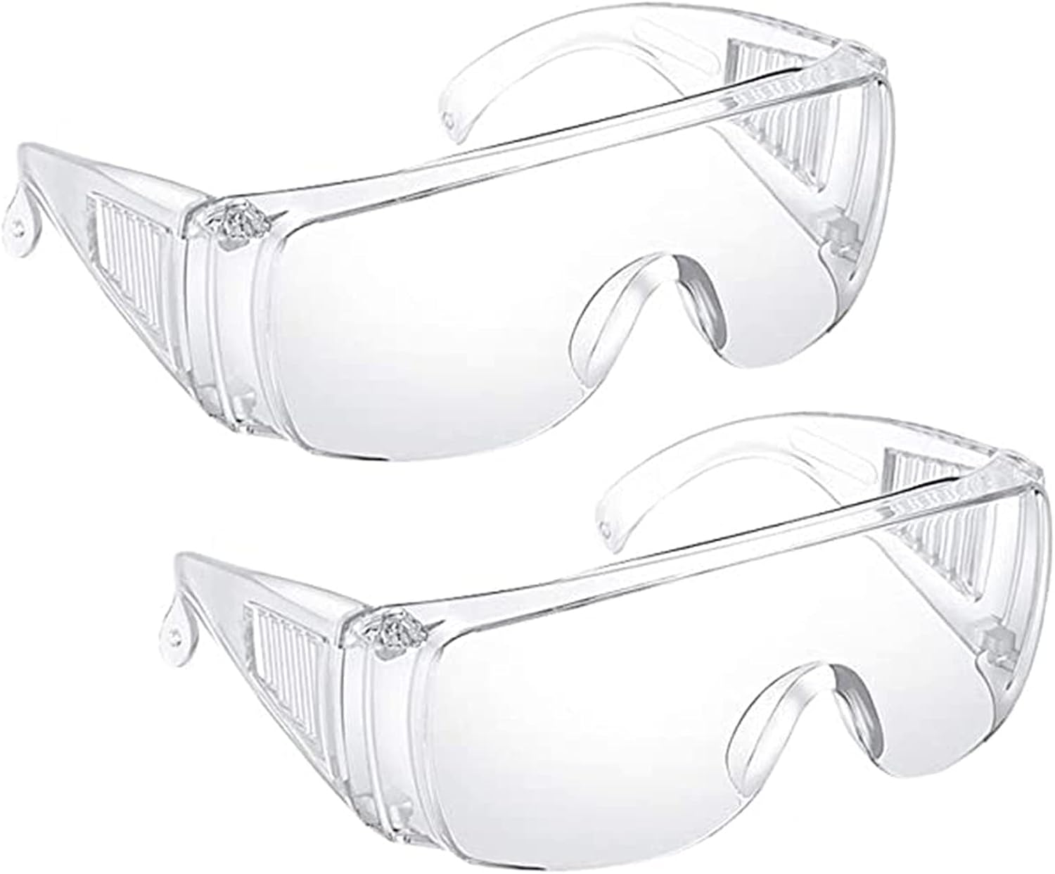 2Pcs Protective Glasses Safety Goggles Safety Over-Glasses Protective Transparent Goggles suitable for Construction Laboratory Outdoor Eye Protection