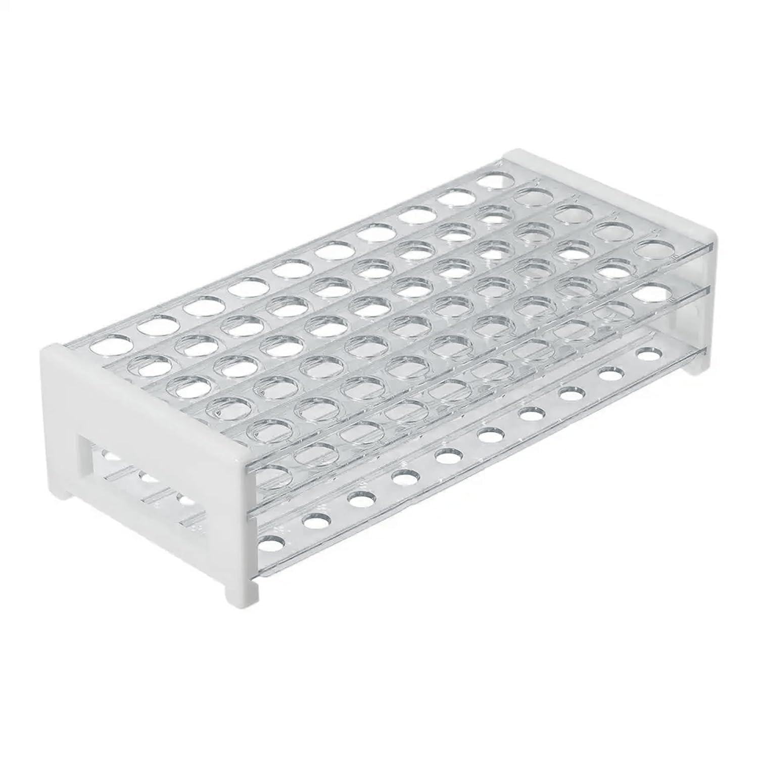 Plastic Test Tube Rack for 12/13 mm Tubes, 13.6mm Hole Diameter, Holds 50, Detachable, Karter Scientific 208V3 (Single)