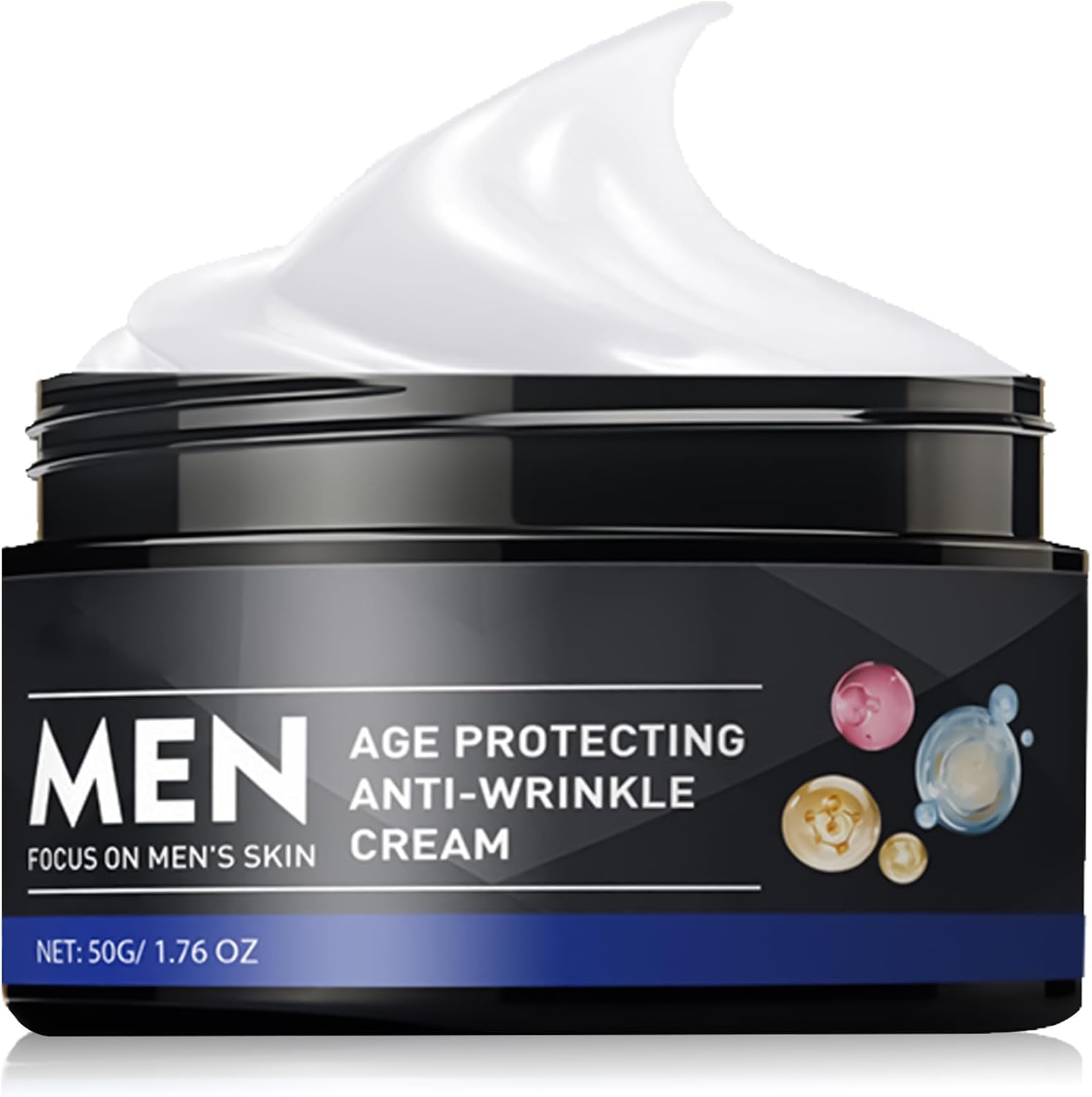 Men's Skin Tightening Cream For Face - Anti Aging Moisturizer for Facial Aging, Fine Lines And Wrinkles, Mens Moisturiser Face Cream Mens Skincare Smoother, Youthful Look, Hydrated, Non-Greasy