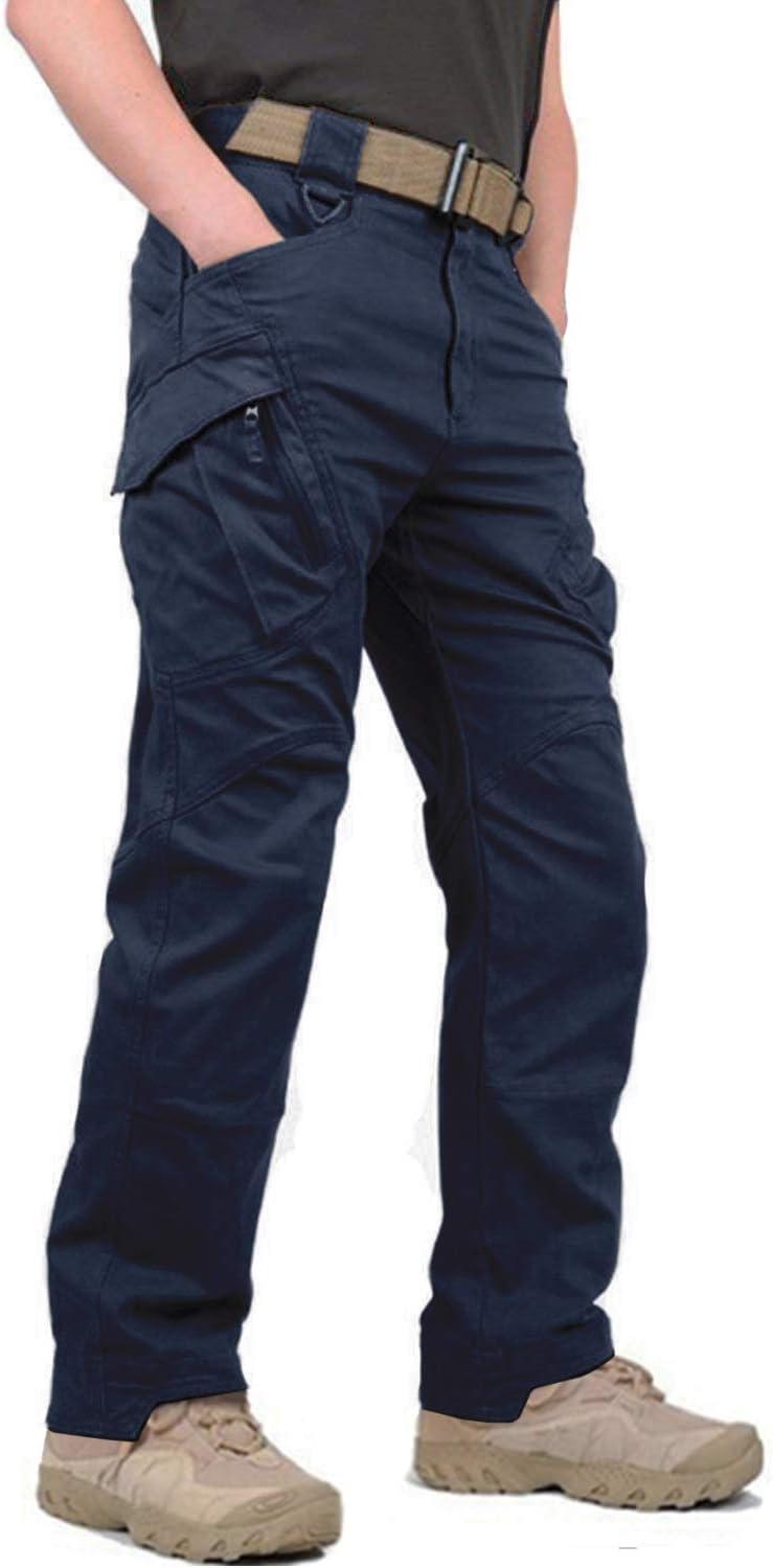 KEFITEVD Casual Tactical Pants for Men Outdoor Military Cargo Trouser Multi Pockets Combat Work Pants