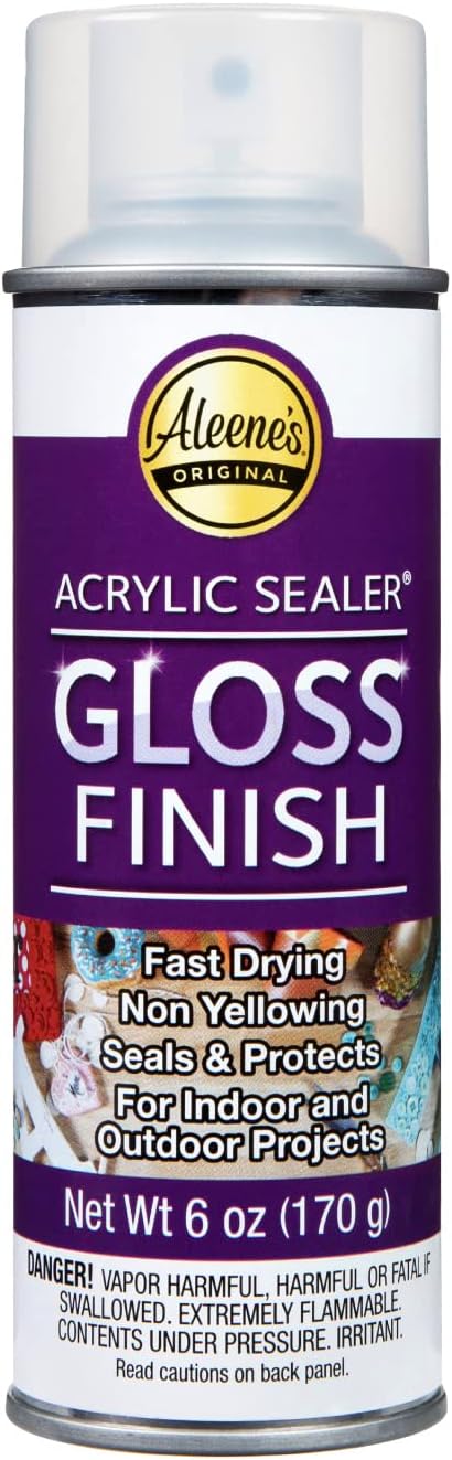 Aleene's 26412 Spray Gloss Finish, 6 Oz Acrylic Sealer, Original Version, Clear - Gloss