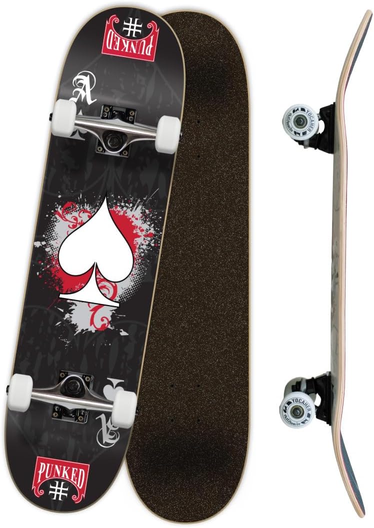 Yocaher Complete 31" x 7.75" Skateboards w/Premium Skateboard Grip Tape, Pro Aluminum Alloy Truck, ABEC-9 Bearing, 54mm Wheels