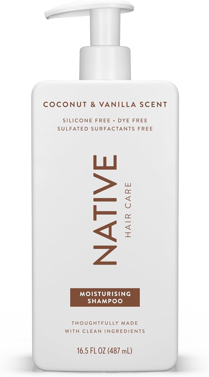 Native Shampoo for Men & Women - Silicone & Sulphate Free - Coconut & Vanilla Scent - Hydrating Shampoo - Give Dry Hair a Soft, Healthy Shine (487ml)