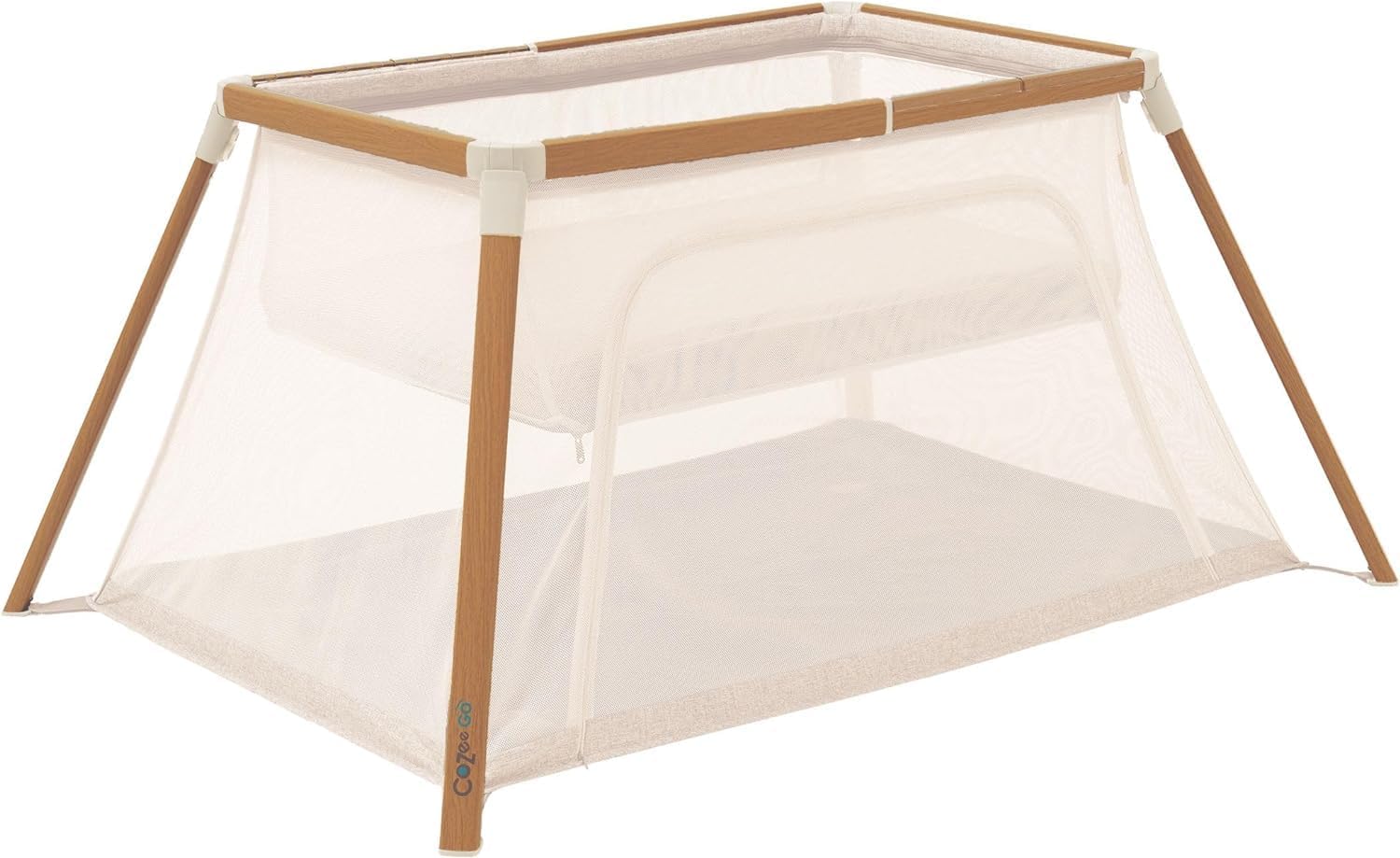 Tutti Bambini CoZee Go 3-in-1 Travel Cot Bassinet Walnut Ecru