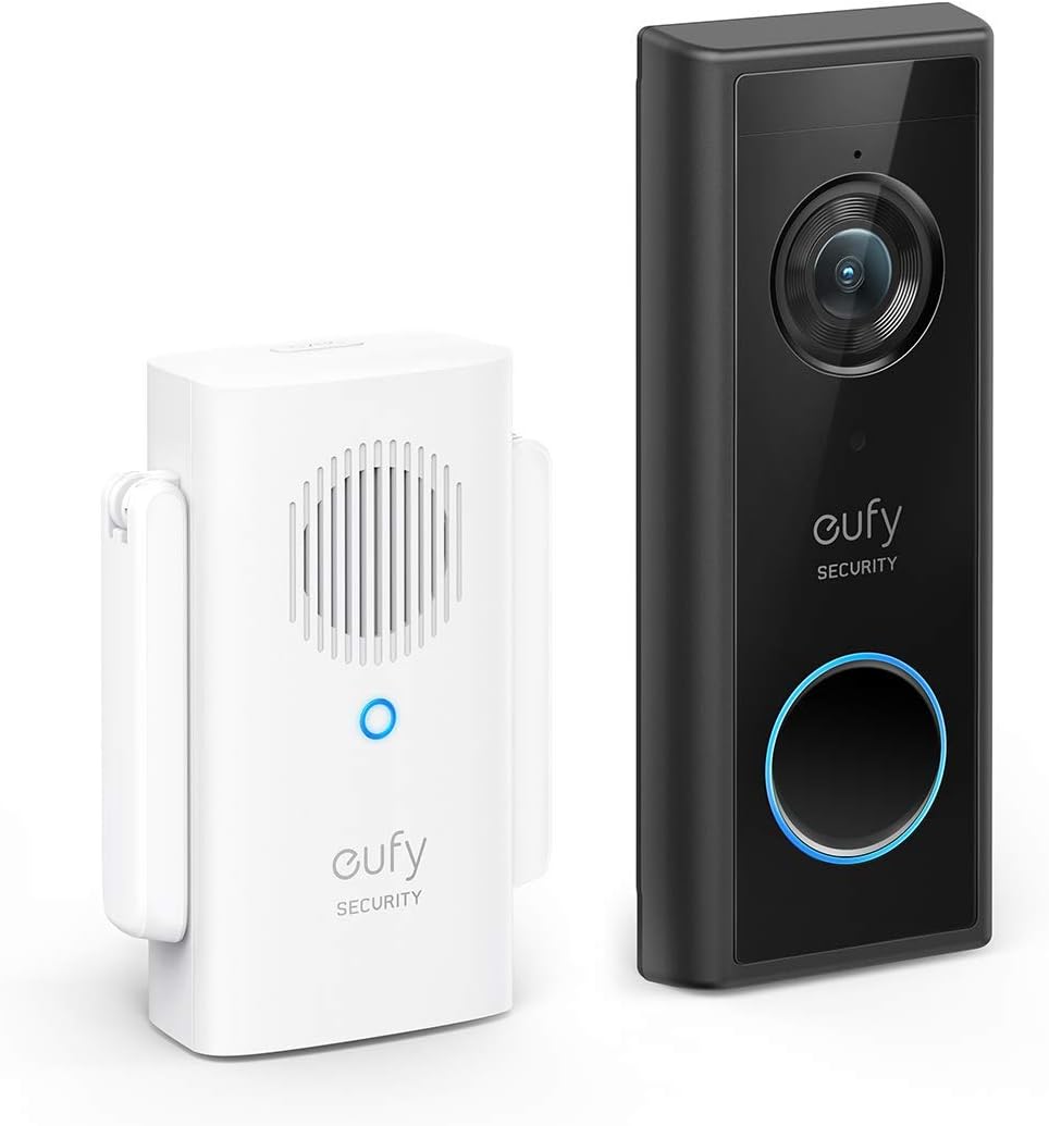 eufy Security Video Doorbell Wireless C210 Battery Kit with Chime, Wi-Fi Connectivity, 1080p Resolution, No Monthly Fee, 120-Day Battery, AI Detection, 2-Way Audio Wire-Free Doorbell Camera