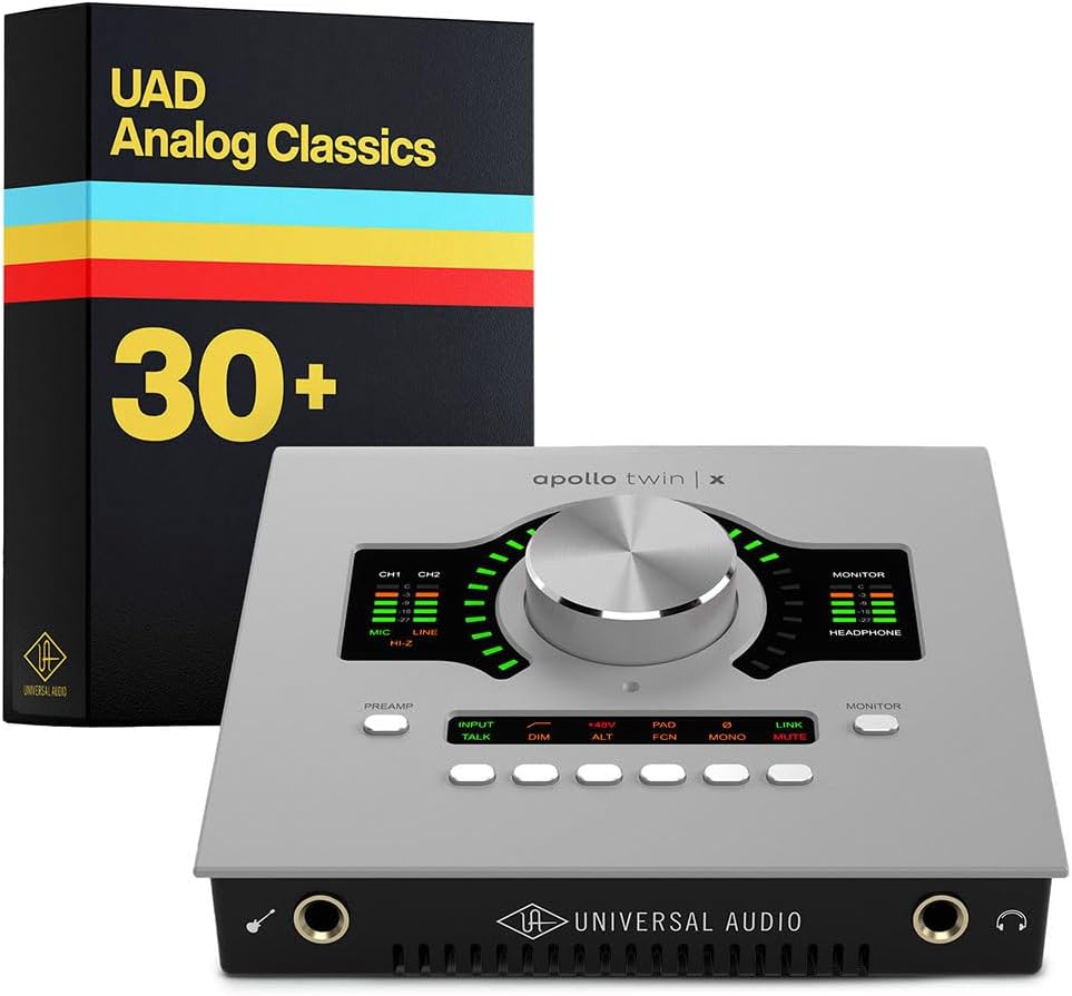 Universal Audio Apollo Twin X DUO Gen 2 with UAD Analog Classics Thunderbolt 3 Audio Interface | Apollo X Gen 2 converters with DUO Core DSP for recording, mixing and monitoring