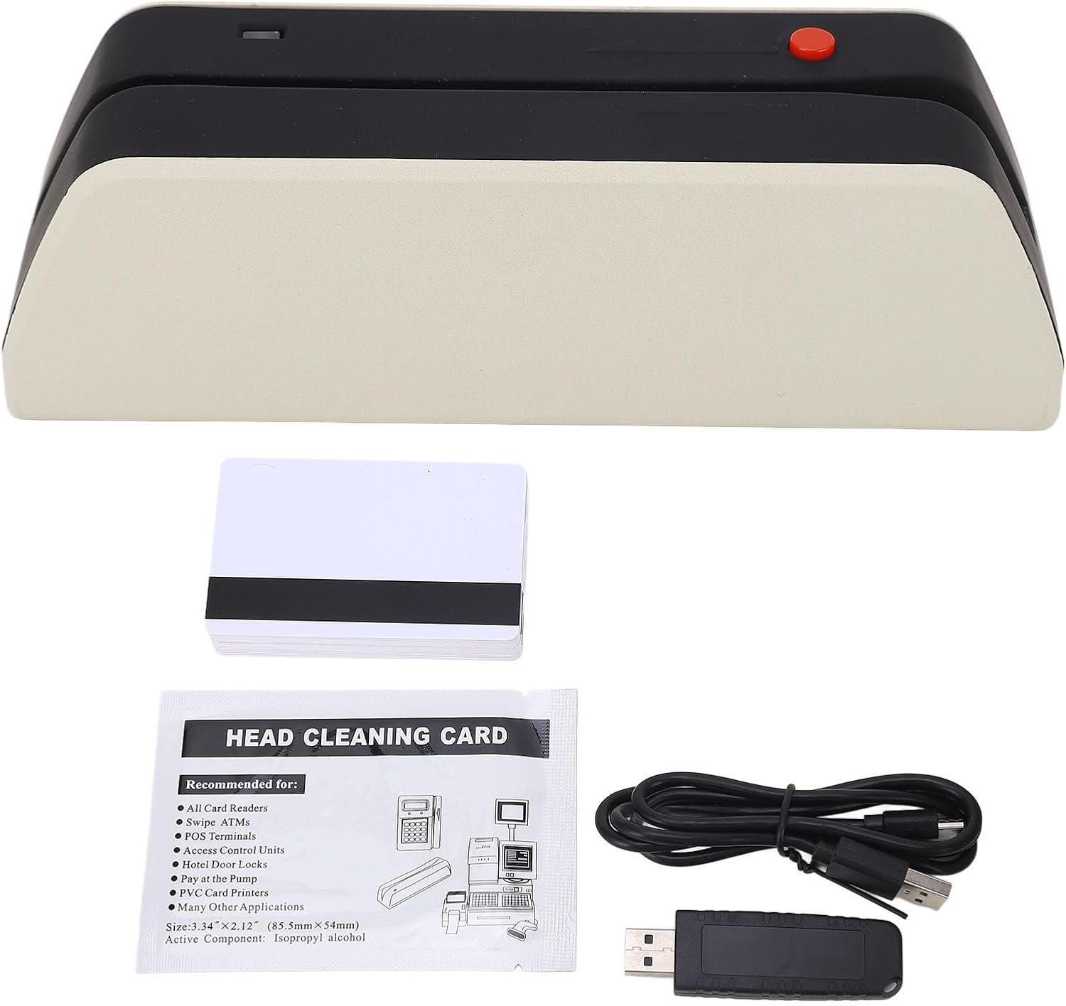 MSR X6 Card Swiper 3 Tracks Magnetic Card Reader Stripe Card Reader Magnetic Credit Card Reader with USB Interface for ID Cards Debit Cards and Bank Cards