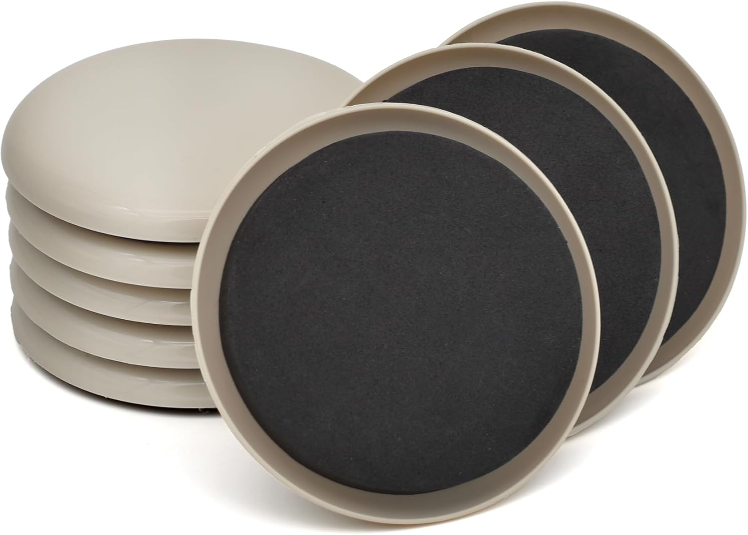 Furniture Sliders, 8 Pcs 3 1/2'' Furniture Sliders Pads for Hardwood Floors, Chair Legs Floors Protectors, Reusable Round Glides Glider, Heavy Duty Furniture Movers Sliders