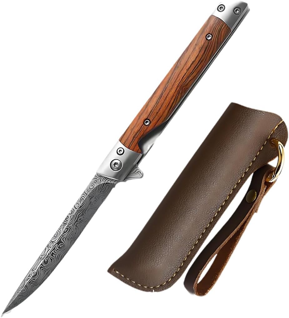 CPJJ 1 Pieces Folding Tool, Multi Tool with Blade,9Cm Stainless Steel Foldable Multifunctional Cutting Tool with Leather Storage Bag for Camping, Hiking and Bushcraft,Family (Pattern Design A)