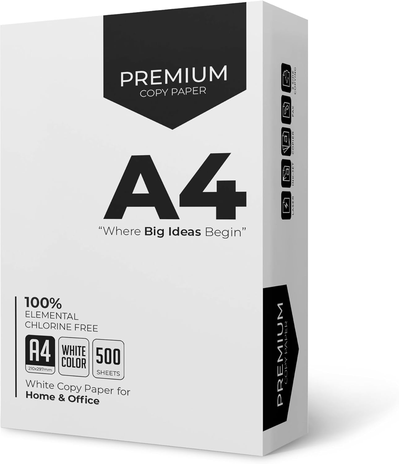 Stick Well A4 Printer Paper - 500 Sheets, White A4 Paper, Compatible with Inkjet, Laser Printers & Copiers, Multipurpose, Ideal for Home and Office Printing (1 Reams)