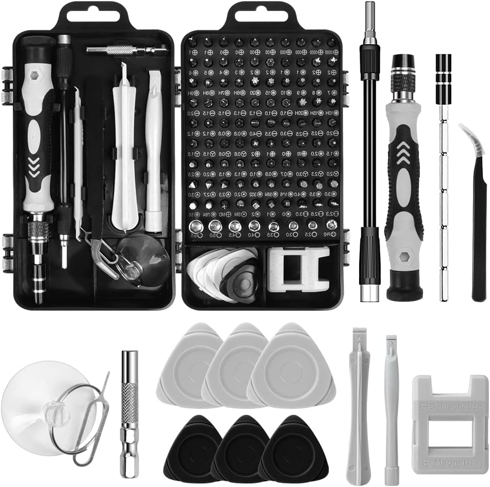 Precision Screwdrivers Set, 115 in 1 Small Magnetic PC Repair Tool Kit for iPhone Laptop MacBook iPad PC Watch PS4 PS5 Tablet Glasses Xbox Switch Consoles Controller,Mini Screwdriver Bit Set with Case