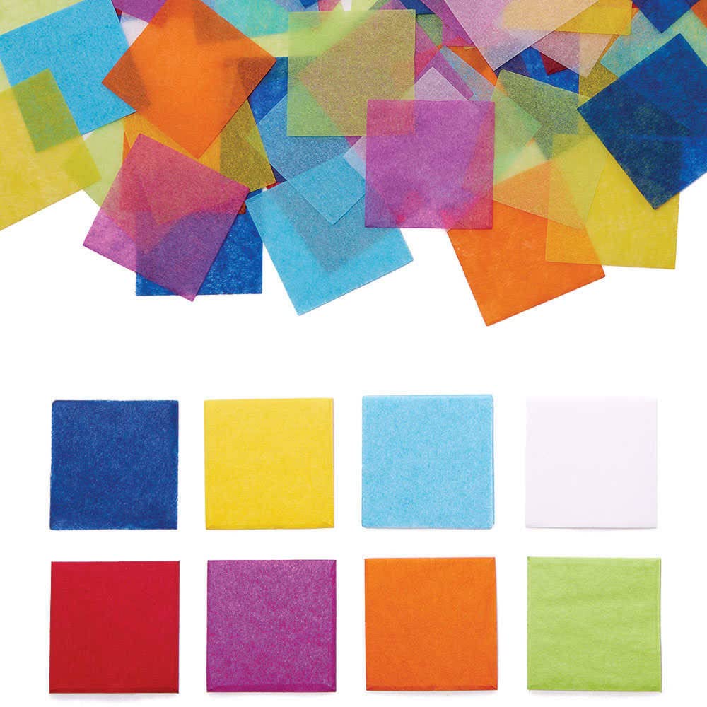 Baker Ross FC756 Rainbow Colours Mini Tissue Paper Squares - Pack of 4000 Sheets, Kids Crafts, School Art Supplies, Coloured Paper