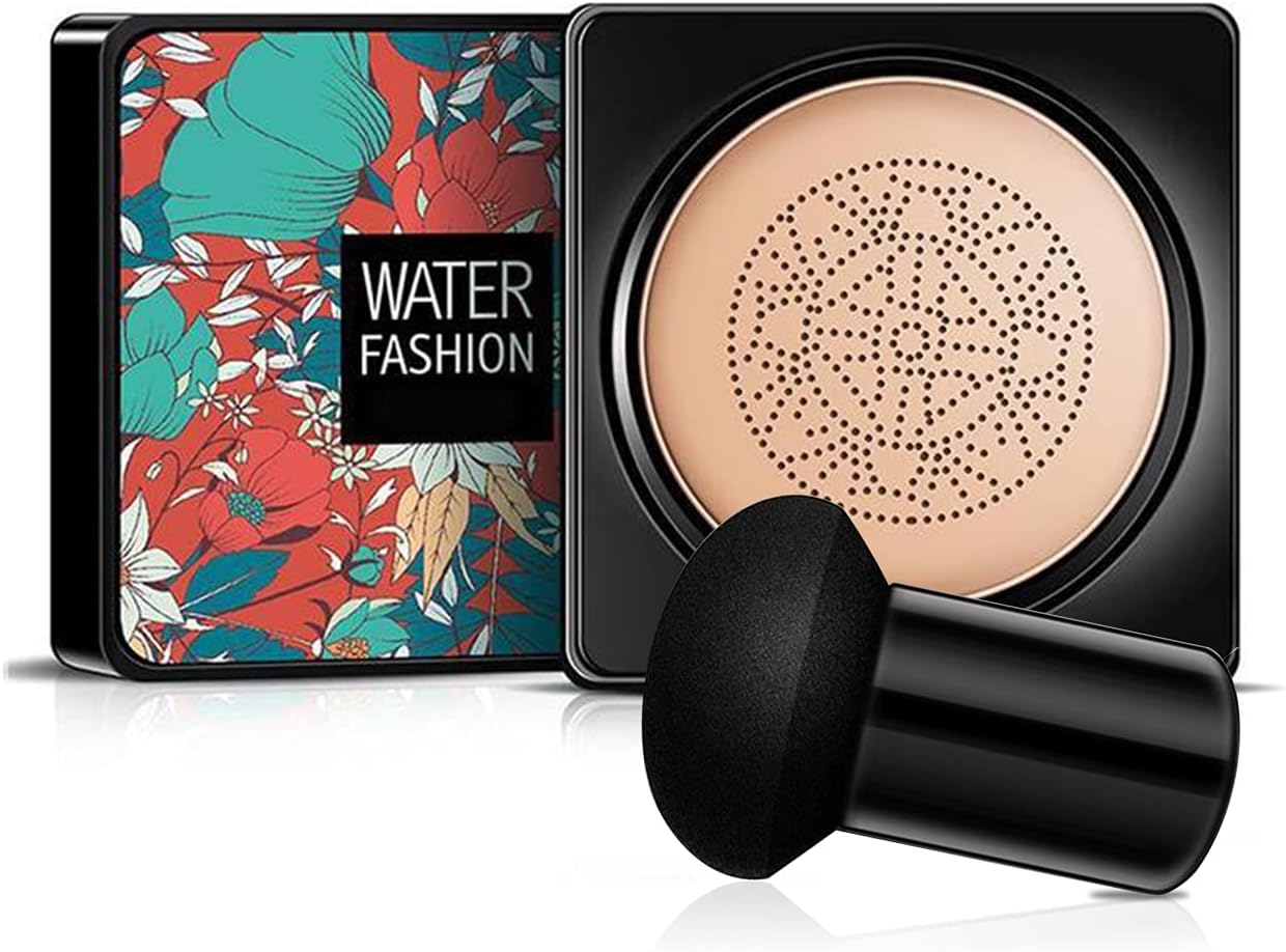 AONAT Mushroom Head Air Cushion Foundation BB Cream, Moisturizing Concealer, Even Skin Tone Makeup Base Flawless Moisturizing Oil Control Lightweight & Smoothing Naturel