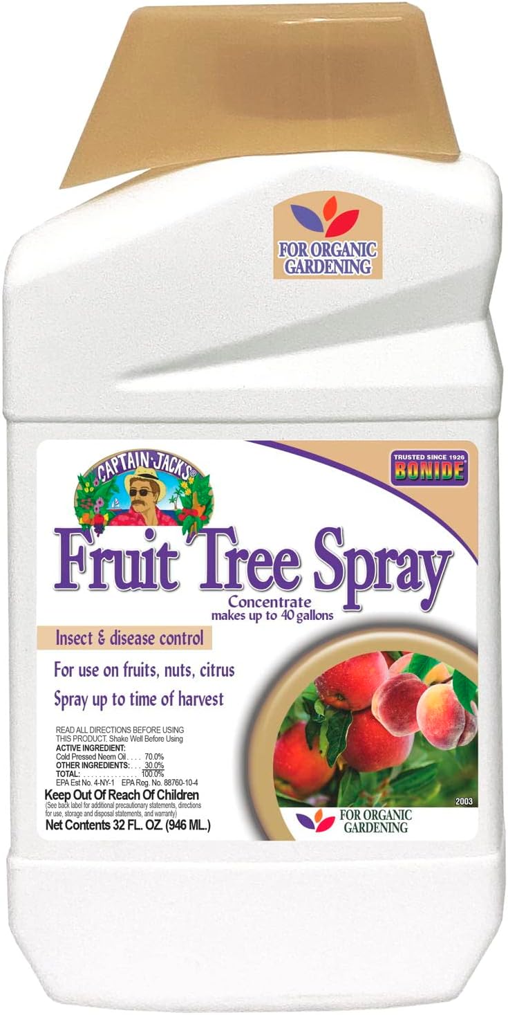 Bonide Captain Jack's Fruit Tree Spray, 32 oz Concentrate, Insect & Disease Control Spray for Organic Gardening