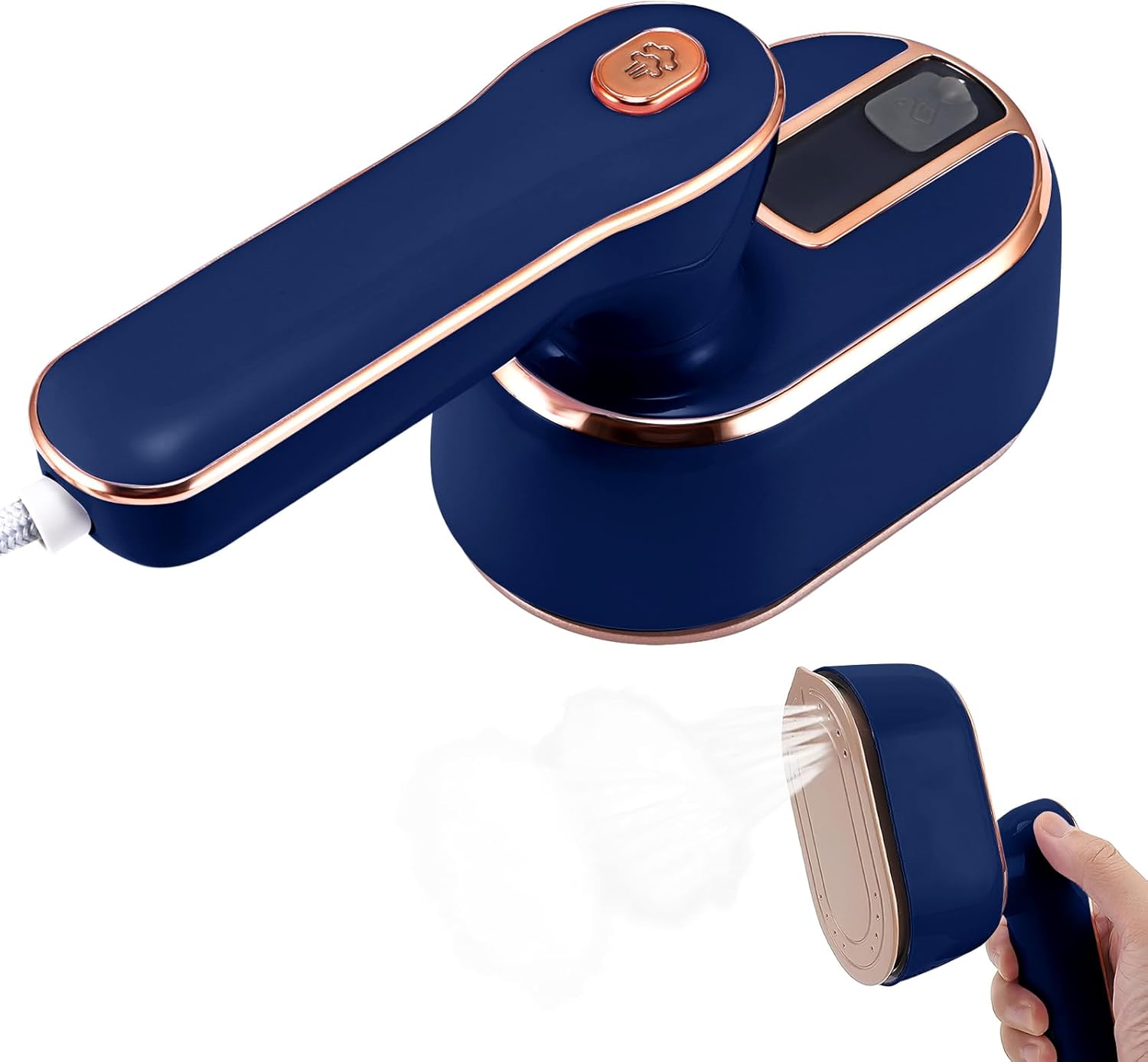 COZHYESS Mini Steam Iron, Travel Steamer, 1000w Foldable Handheld Travel Steam Iron, Small Iron, 15s Fast Heat Up, Portable Iron for Home, Office and Travel(Blue)