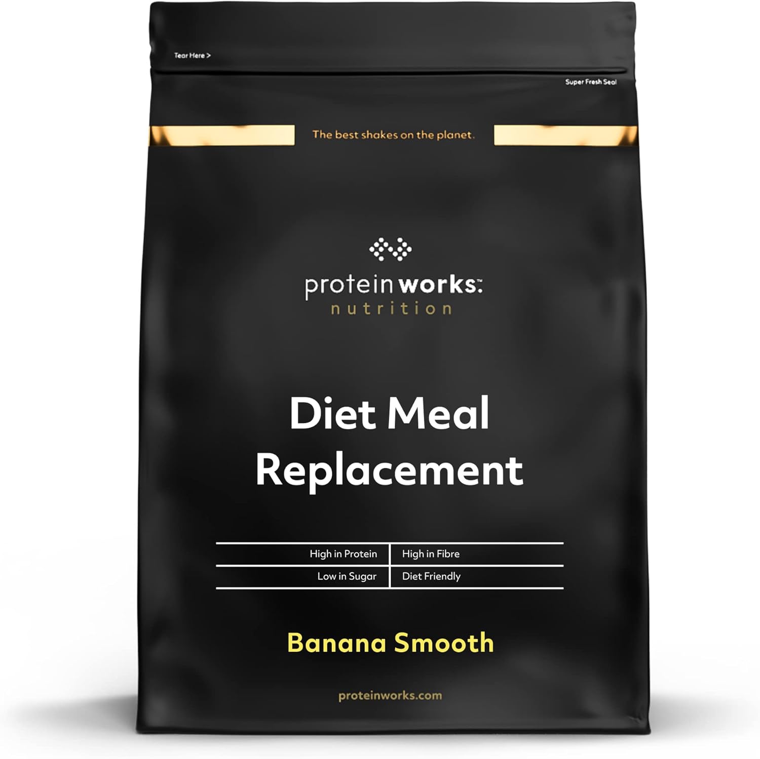 Protein Works - Diet Meal Replacement, Banana Smooth, Nutrient Dense Complete Meal, Immunity Boosting Vitamins, Affordable, Healthy And Quick, 14 Meals, 1kg