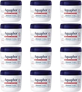 Aquaphor Healing Ointment, Advanced Therapy Skin Protectant, Dry Skin Body Moisturizer, Multi-Purpose Healing Ointment, For Dry, Cracked Skin & Minor Cuts & Burns, 14 Oz Jar (Pack of 12)