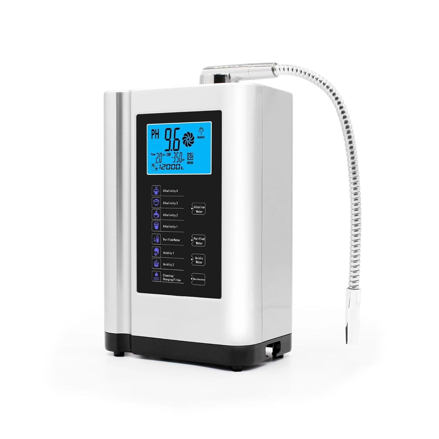 Water Ionizer Hydron nerator Machine Purifier,Produces PH 3.5-10.5 Alkaline Acid Water Water Filter System for Home Under-Sink & Countertop Filtration(Bianco)