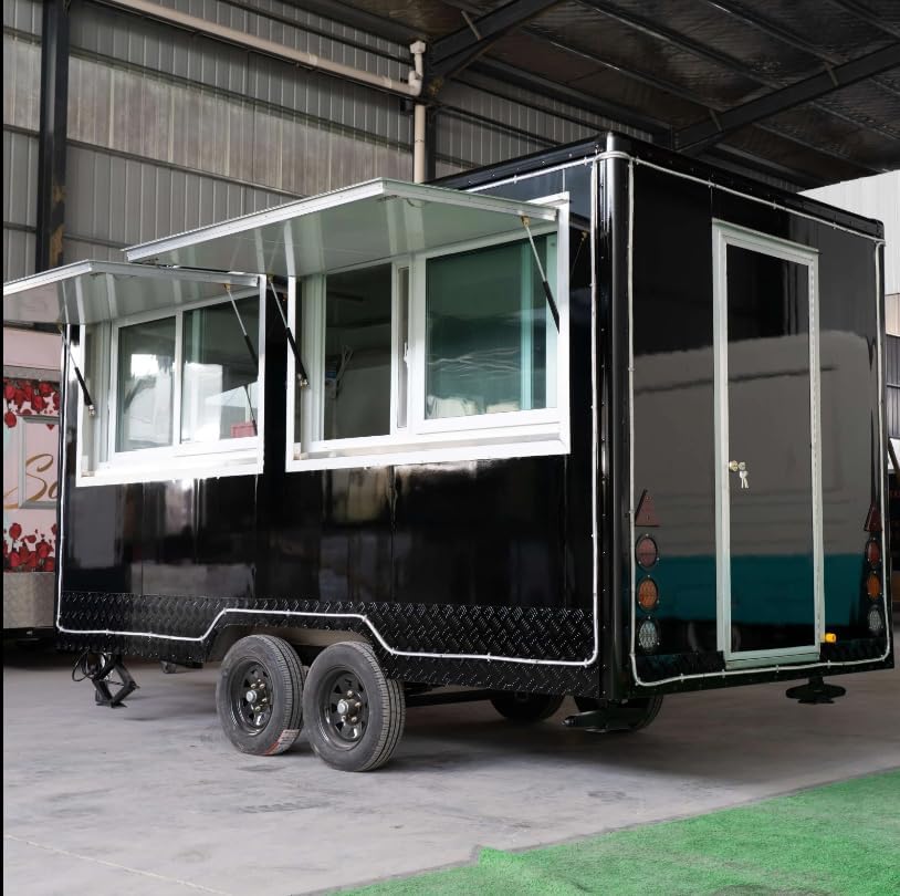 Portable Diner. Outdoor Food Truck, Crepe, Dining Truck, Mobile Kitchen. Small Business, Cafe with Exhaust, Fully Equipped