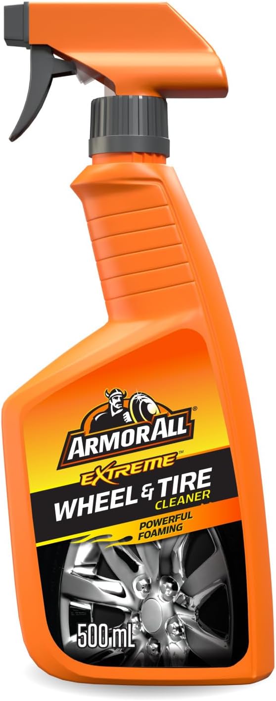 Armor All, Wheel & Tyre Cleaning Spray 500ml, Triple Action Foaming Formula, Removes Dirt and Enhances Shine, Suitable for All Wheels, Ideal for Car & Motorcycle Detailing, Made in the UK