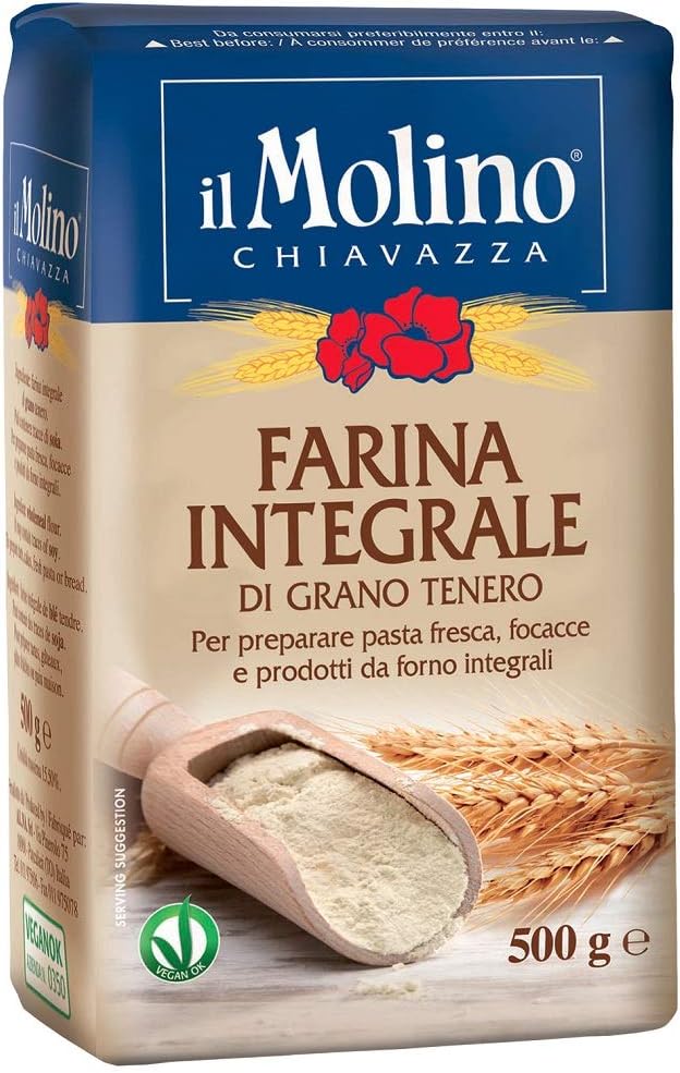 Molino Chiavazza - Premium Italian Wholemeal Bread Flour (500g, Pack of 2)