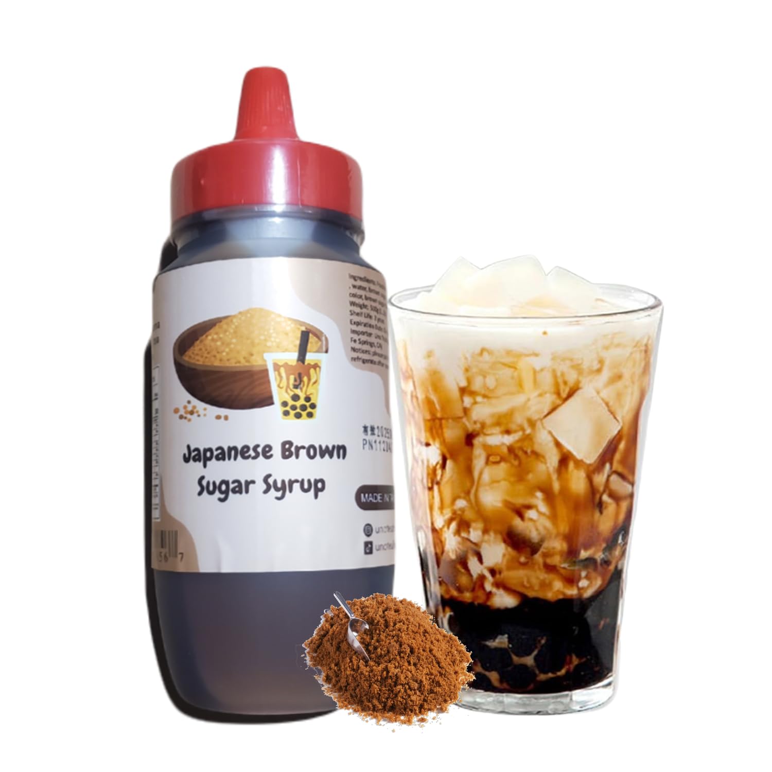 Darong Premium Flavoring Concentrated Syrup for Bubble Tea 16 oz | Hand Crafted Brown Sugar Syrup | for Boba Tea, Smoothies, Slushes, Desserts