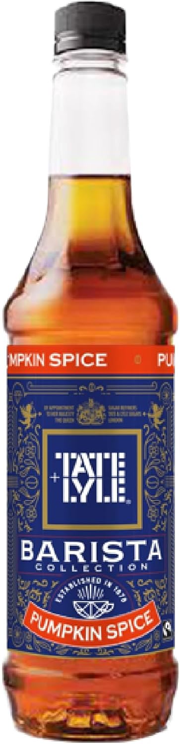 Tate & Lyle - Pumpkin Spice Syrup - Fairtrade Syrup Set, Vegan and Vegetarian Friendly - Pumpkin Spice Coffee Syrup, Cold and Hot Drinks - Produced in the UK - 750ml