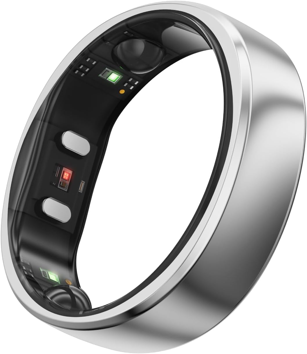 RingConn Gen 2, World’s First Smart Ring with Sleep Apnea Monitoring, No APP Subscription, 12-Day Battery Life, Stress/Heart Rate/Women's Health Tracker, Android & iOS Compatible (Silver, Size 10)